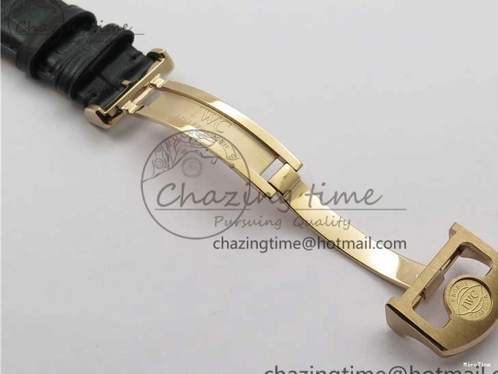 MIROTIME 0307 Elegant Portugieser Perpetual Calendar IW503302 RG V9F 1:1 Best Edition Gray Dial on Black Leather Strap A 7096